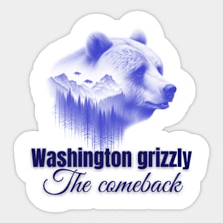 Minimalist Grizzly - Renaissance in Washington Sticker